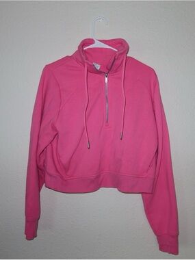 Unbranded Pink Quarter-Zip Pullover Sweatshirt